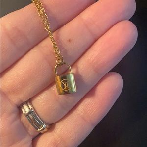 Dainty yellow gold lock it Louis Vuitton necklace